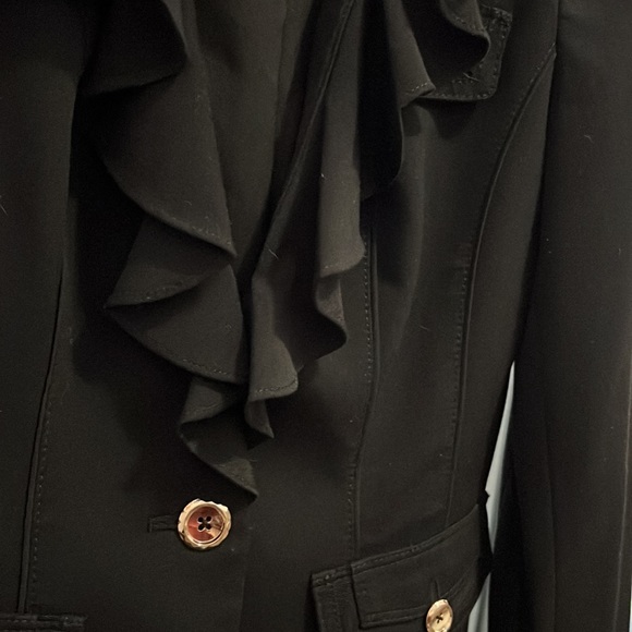 WHBM size 2 black jacket with ruffles and usable pockets. Very gently used. - Picture 4 of 13